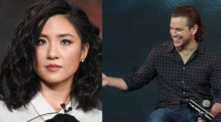 La actriz Constance Wu y el actor Matt Damon