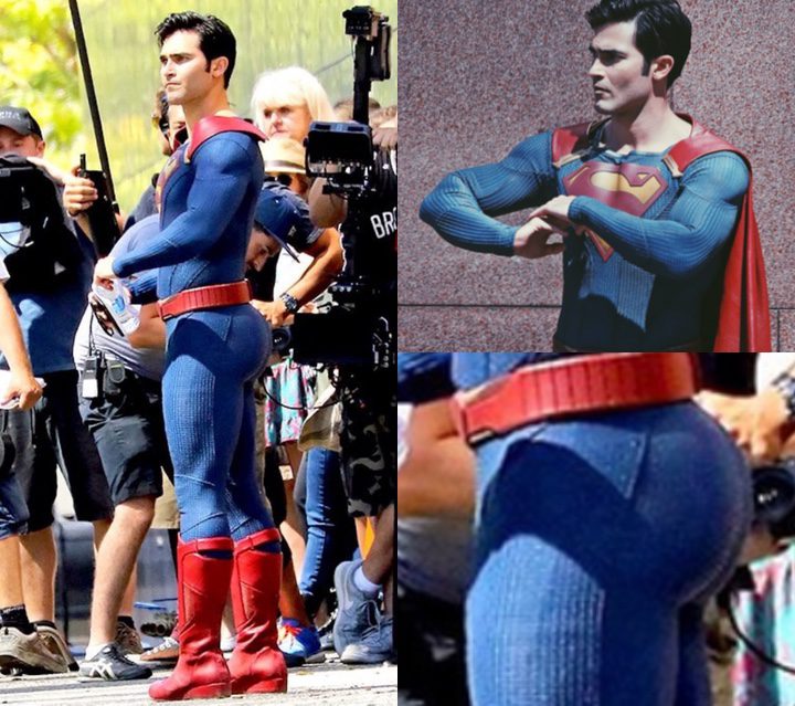  Tyler Hoechlin en el rodaje de 'Supergirl'