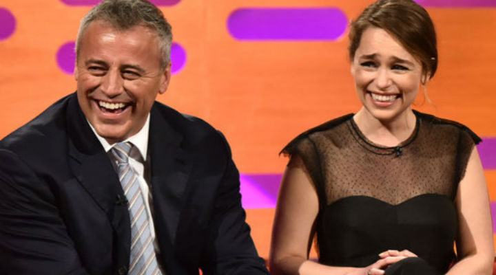 Matt LeBlanc y Emilia Clarke en el programa de Graham Norton