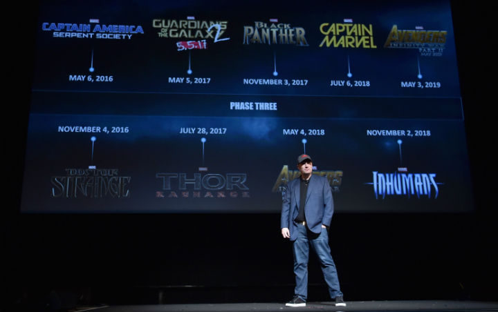 Kevin Feige en la presentación de la Fase 3 original de Marvel