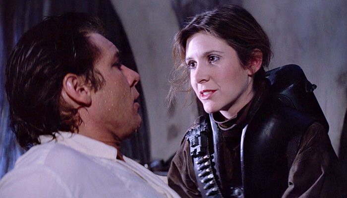 Carrie Fisher y Harrison Ford en 'Star Wars'