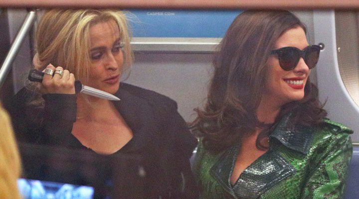 Helena Bonham Carter y Anne Hathaway en el rodaje de 'Ocean's Eight'