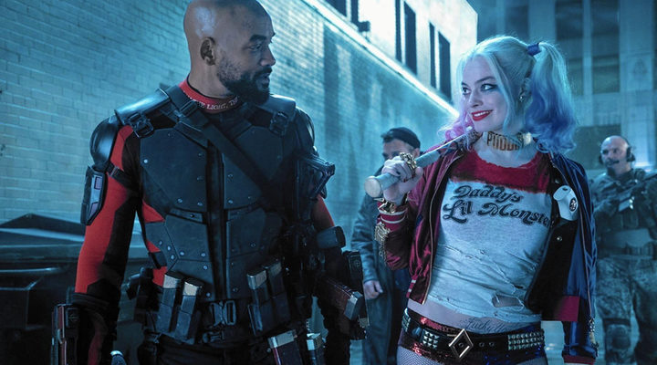 Will Smith y Margot Robbie como Deadshot y Harley Quinn