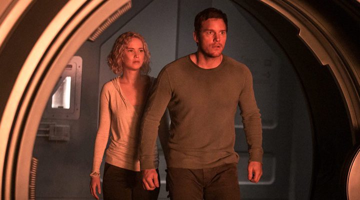 Chris Pratt y Jennifer Lawrence en 'Passengers'