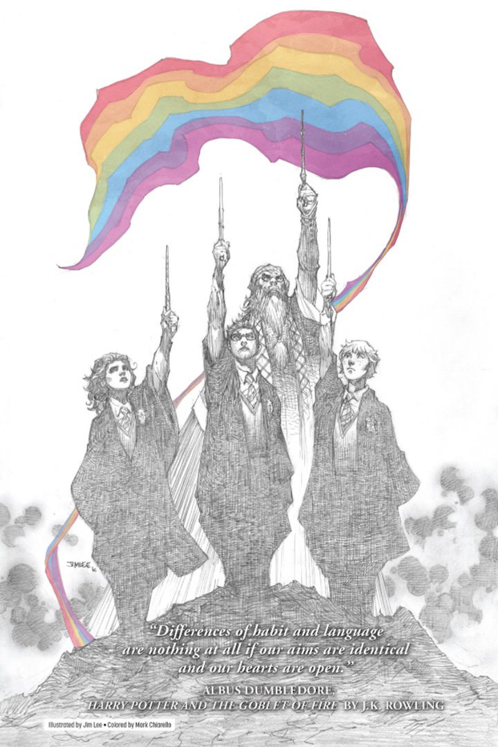 Dibujo de Jim Lee de los personajes de 'Harry Potter'