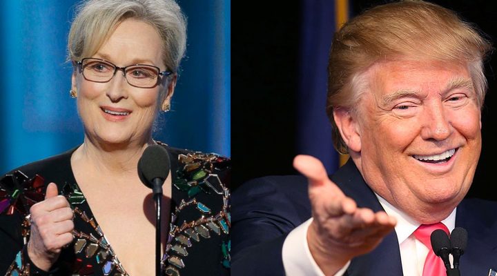 Montaje Meryl Streep y Donald Trump