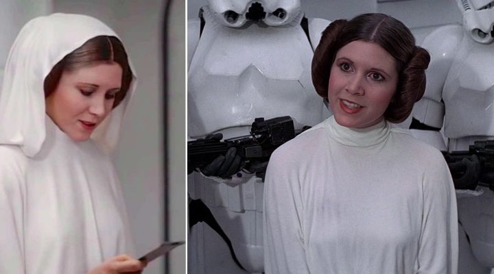  La princesa Leia en 'Rogue One' y 'Una nueva esperanza'