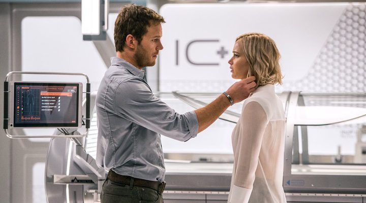 Chris Pratt y Jennifer Lawrence en 'Passengers'