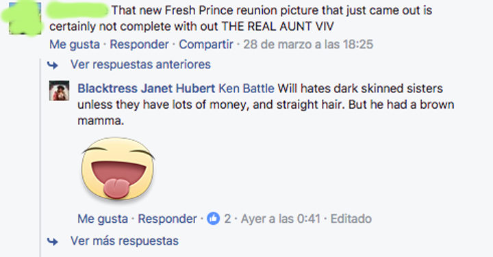 Janet Hubert en Facebook