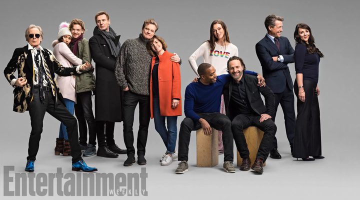 Los actores de 'Love Actually' posando para Entertainment Weekly