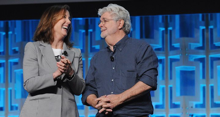  Kathleen Kennedy y George Lucas en el panel del 40 aniversario