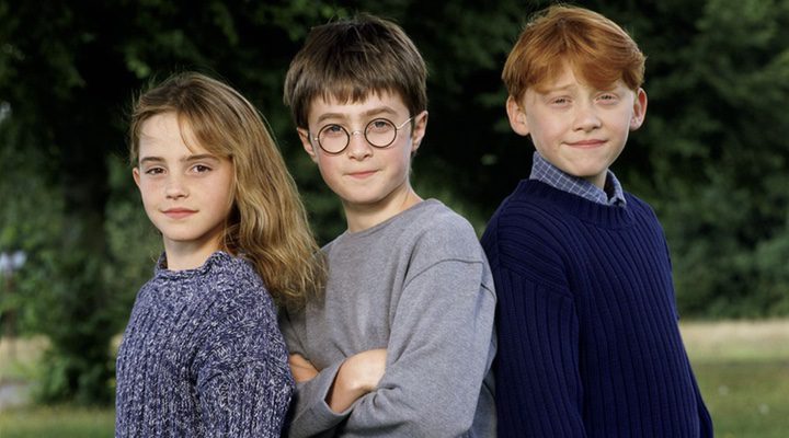 Emma Watson, Daniel Radcliffe y Rupert Grint (2001)