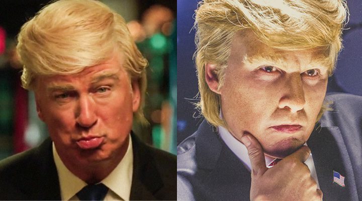 Alec Baldwin (izquierda) y Johnny Depp (derecha) interpretando a Donald Trump.