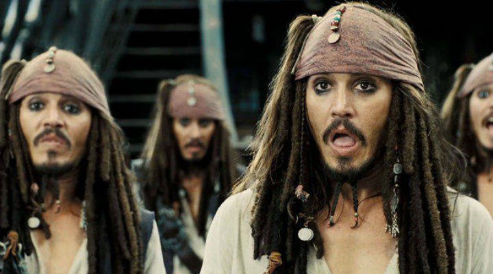  Johnny Depp como Jack Sparrow en la saga de 'Piratas del Caribe'