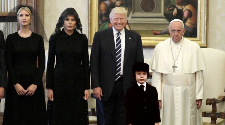 Trump, el Papa y el niño de 'The Omen'