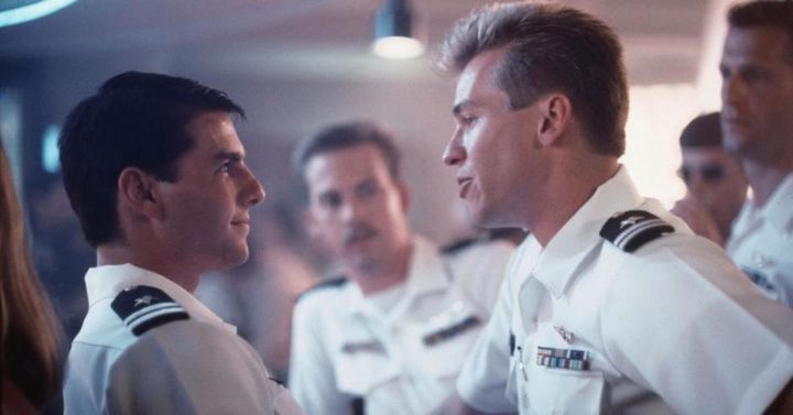 Val Kilmer y Tom Cruise en Top Gun