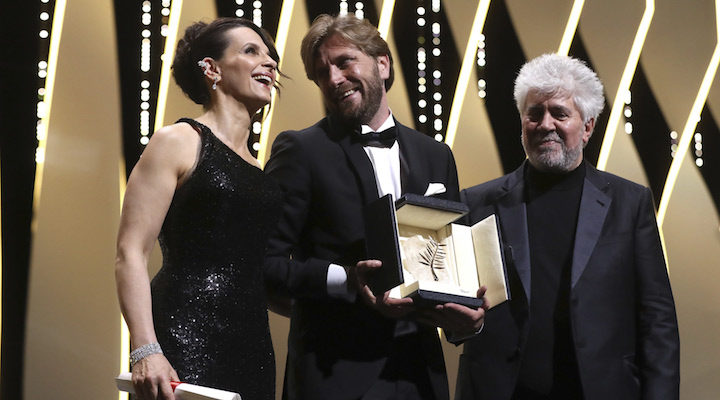 Juliette Binoche, Ruben Östlund y Pedro Almodóvar