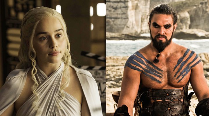 Jason Momoa y Emilia Clarke en 'Juego de Tronos'