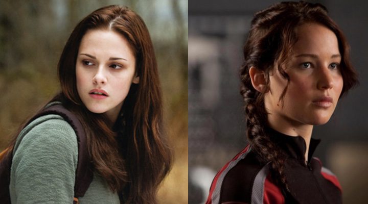 Kristen Stewart en 'Crepúsculo' y Jennifer Lawrence en 'Los Juegos del Hambre'