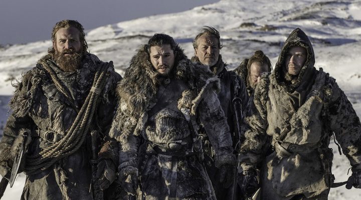 Kit Harington, Iain Glen, Kristofer Hivju, Joe Dempsie y Paul Kaye en 'Juego de Tronos'