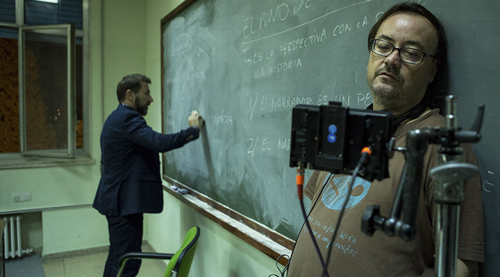 Antonio de la Torre y Manuel Martín Cuenca durante el rodaje de 'El autor'