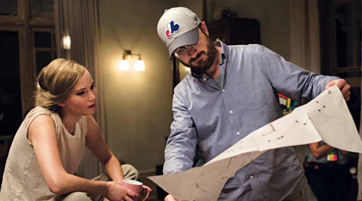 Jennifer Lawrence y Darren Aronofsky en el set de 'Madre!'