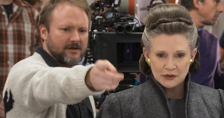 Rian Johnson y Carrie Fisher