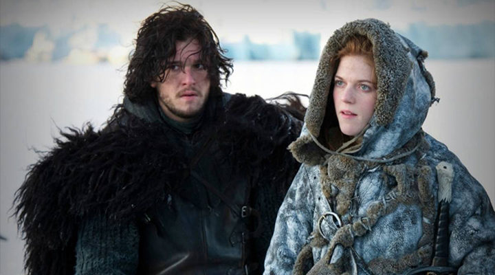 Rose Leslie y Kit Harington en Juego de Tronos