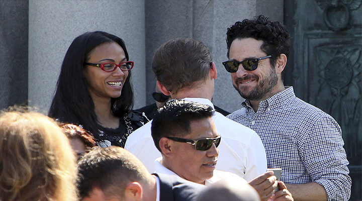 Zoe Saldana y J.J. Abrams