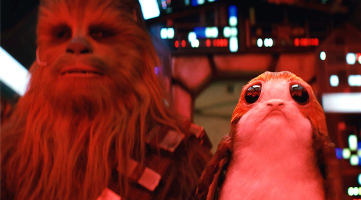 Un porg y Chewbacca