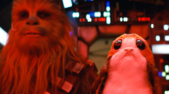 Chewbacca y un Porg