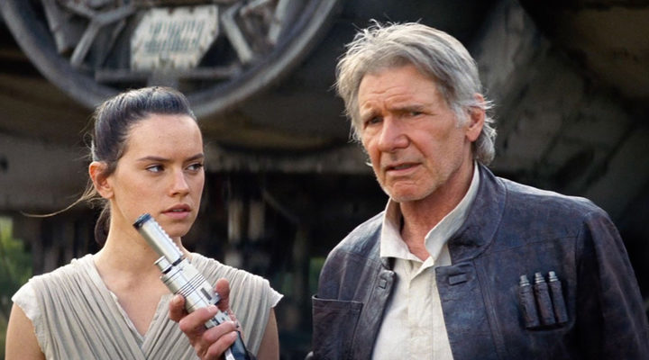  Han Solo y Rey en 'Star Wars: El despertar de la fuerza'