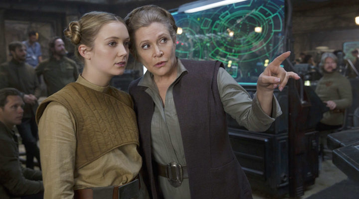 Carrie Fisher y Billie Lourd en 'Star Wars: El despertar de la fuerza'