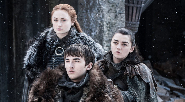 Sansa,Brand y Arya Stark