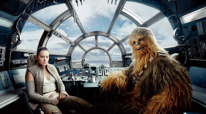 Rey y Chewbacca en 'Star Wars: los últimos Jedi'