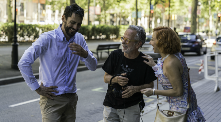  Paco León, Fernando Colomo y Carmen Machi durante el rodaje de 'La Tribu'