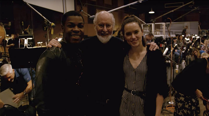 John Williams, John Boyega y Daisy Ridley