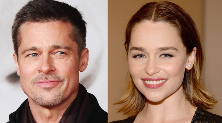 Emilia Clarke y Brad Pitt