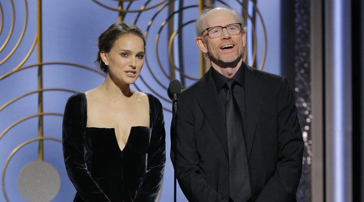 Natalie Portman y Ron Howard presentando el premio a Mejor Director