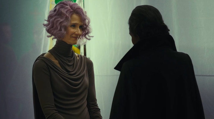 Laura Dern y Leia en 'Star Wars: Los últimos Jedi'