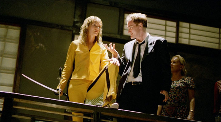 Quentin Tarantino y Uma Thurman en Kill Bill