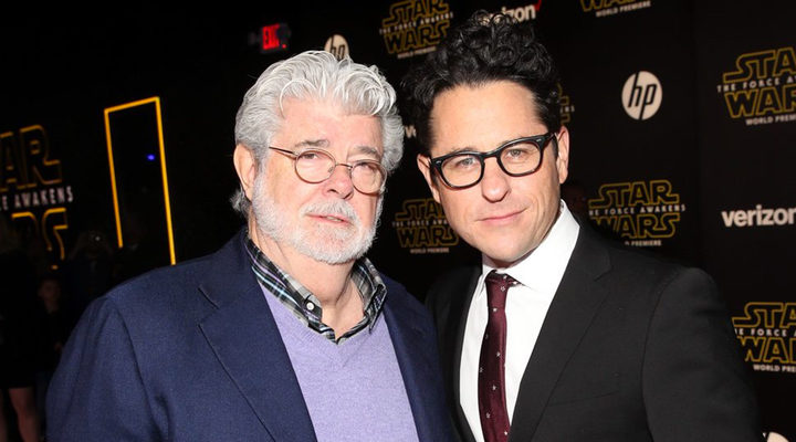 J.J. Abrams y George Lucas en la premiere de 'Star Wars: Los últimos Jedi'