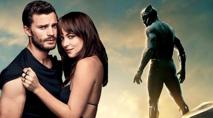 Christian Grey, Anastasia Steele y Black Panther