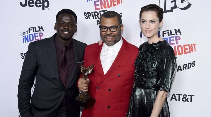 'Daniel Kaluuya, Jordan Peele y Allison Williams en los Spirit Awards'