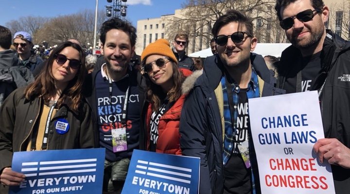 Adam Scott, Aubrey Plaza, Natalie Morales y Billy Eichner