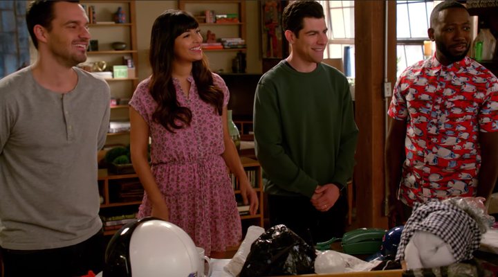 Nick, Cece, Schmidt y Winston en 'New Girl'