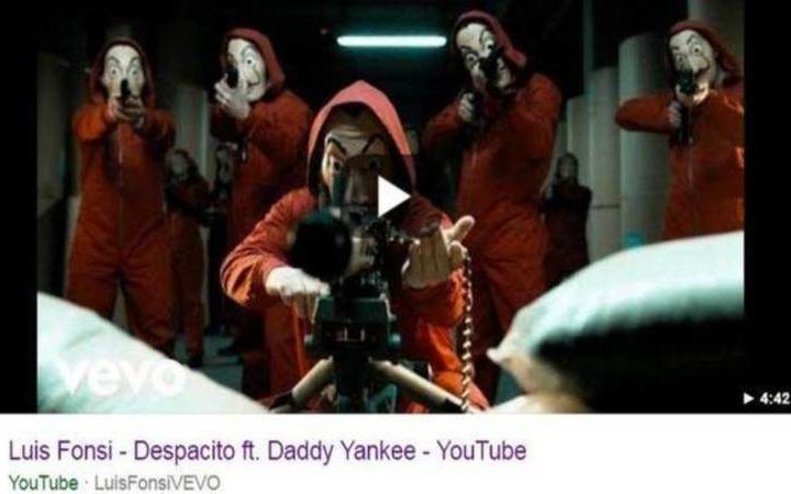  'La casa de papel' sustituye al vídeo de 'Despacito' 