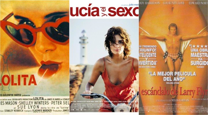  Póster de 'Lolita', 'Lucía y el sexo' y 'El escándalo de Larry Flynt'