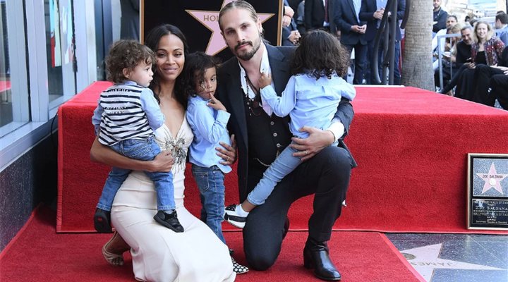 Zoe Saldana y familia