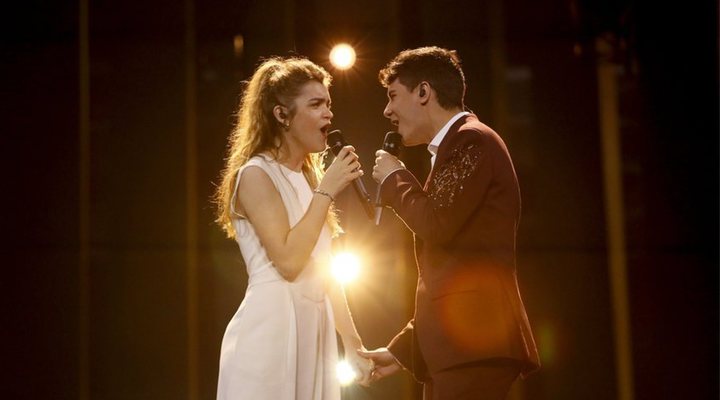  Alfred y Amaia en los ensayos de Eurovisión